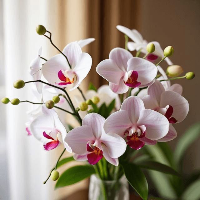 White lilies in a delicate vase